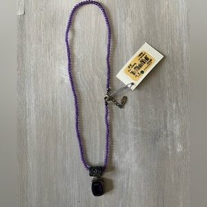 Exex purple gem crystal necklace